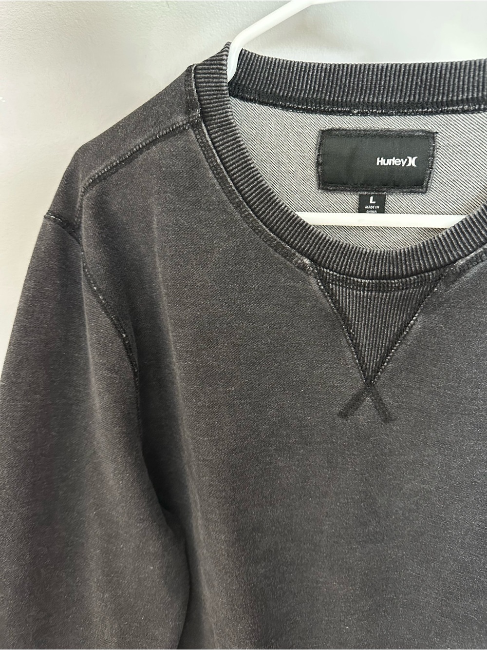 Hurley Black Washed Crewneck Sweatshirt - Men's - Picture 2 of 7